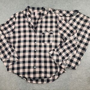 Victoria's Secret Pink Black Buffalo Plaid Flannel Pajama Set Womens Small
